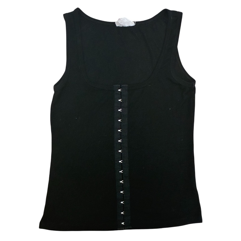 LNA Black Corset Front Tank Top Fitted Essential Sz. Extra Small‎